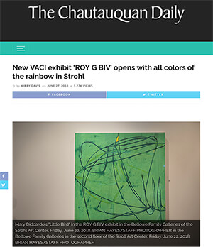 Exhibition review of 3 person show entitled 'ROY G BIV' at the Strohl Art Center